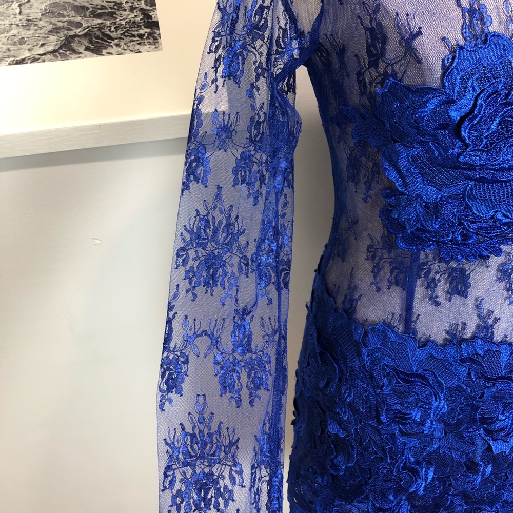 AKIRA Blue Lace Mini Dress - Picture 4 of 14